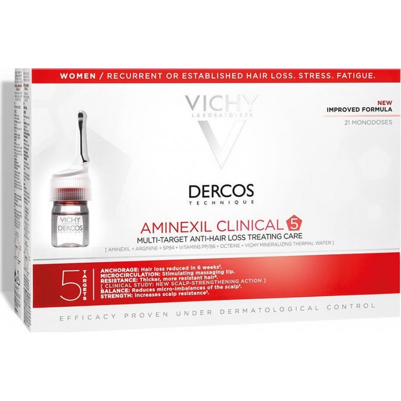 VICHY Dercos Aminexil Pro Αμπούλες Μαλλιών κατά της Τριχόπτωσης για Γυναίκες 21x6ml