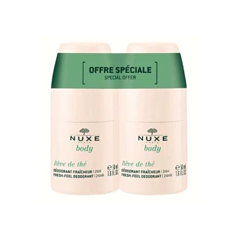 NUXE Reve De The Fresh-Feel Deodorant 24h Αποσμητικό για Αίσθηση Φρεσκάδας 2 x 50 ml (1+1 Δώρο)