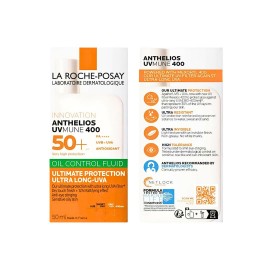 LA ROCHE POSAY Anthelios UVMune 400 Oil Control Fluid SPF50 Λεπτόρρευστη Αντηλιακή Κρέμα για Πρόσωπο Λαιμό, 50ml