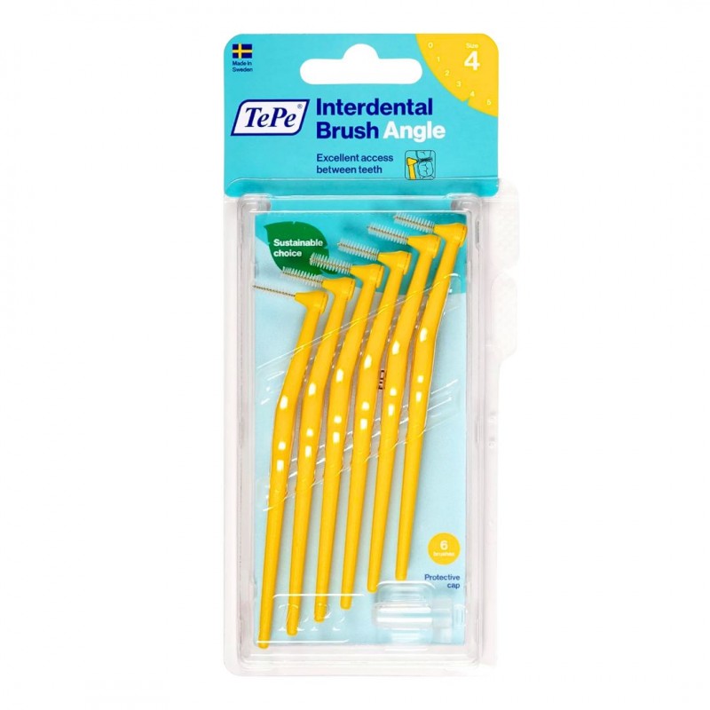 TEPE Interdental Brush Angle Μεσοδόντια Βουρτσάκια 6 Τεμάχια - Size 4 (0.7 mm)