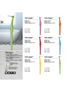 TEPE Interdental Brush Angle Μεσοδόντια Βουρτσάκια 6 Τεμάχια - Size 2 (0.5 mm)