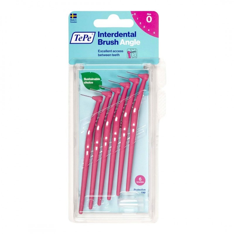 TEPE Interdental Brush Angle Μεσοδόντια Βουρτσάκια 6 Τεμάχια - Size 0 (0.4 mm)